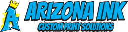 Arizona Ink writen in blue marker font.